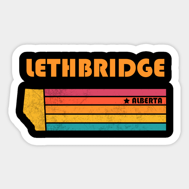 Lethbridge Alberta Canada Vintage Distressed Souvenir Sticker by NickDezArts